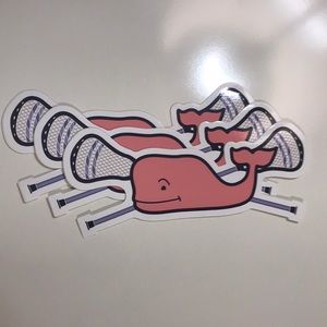 set of three vineyard vines lacrosse stickers